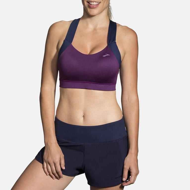 Brooks Uplift Crossback - Womens Running Bra - Purple (67482YXIV)